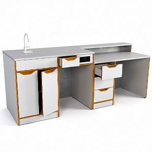 Демонстрационный стол для химии с раковиной 2400 мм