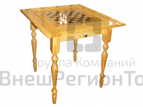 Шахматный стол гроссмейстерский ЛЮКС с фигурами и ящиками 73*73*77.