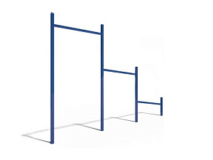 Разноуровневый тройной турник ГС-003, длина 3.91 м