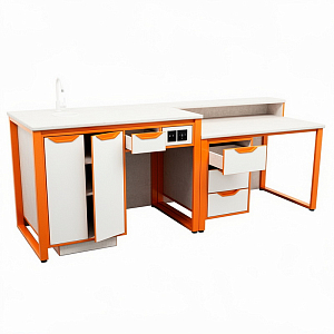 Стол для кабинета химии/биологии 240×75 см с розетками