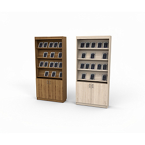 Стеллаж с нижним шкафом, 4 накл. полки, высота 2090 мм