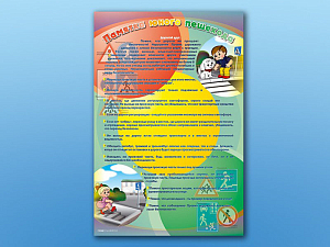 Памятка юного пешехода — стенд для класса 690×1000 мм