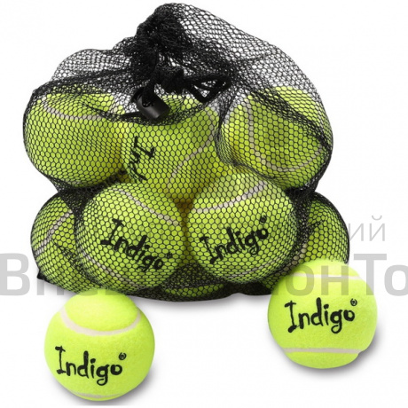 яч для большого тенниса INDIGO (12 шт в сетке).