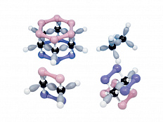Орбитальная структура молекул, органическая химия, набор из 4 молекул