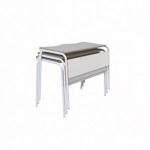 Двухместная парта со стопором и экраном 1200×500