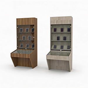 Остекленная витрина на замке — 3 наклонных полки