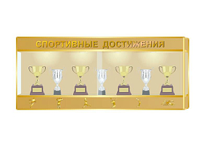 Шкаф для наград «Спортивные достижения» на алюминиевом каркасе