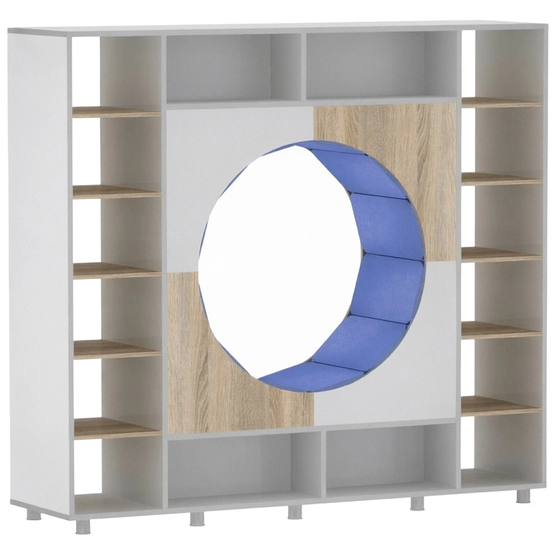 Стеллаж для зонирования 2100х558х1950 мм (серый/дуб сонома)