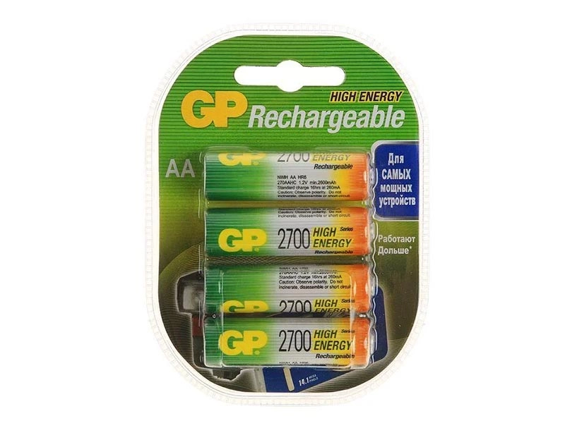 Ni-MH аккумулятор GP HR6 AA — 4×2700 мАч