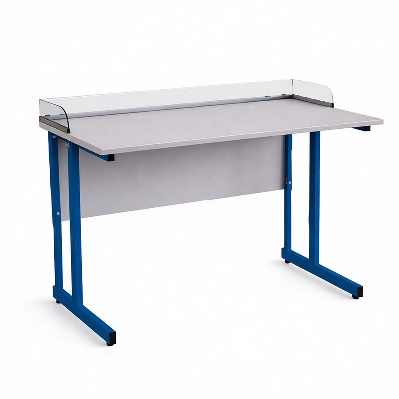 Стол ученический прямоугольная труба борт Оргстекло
