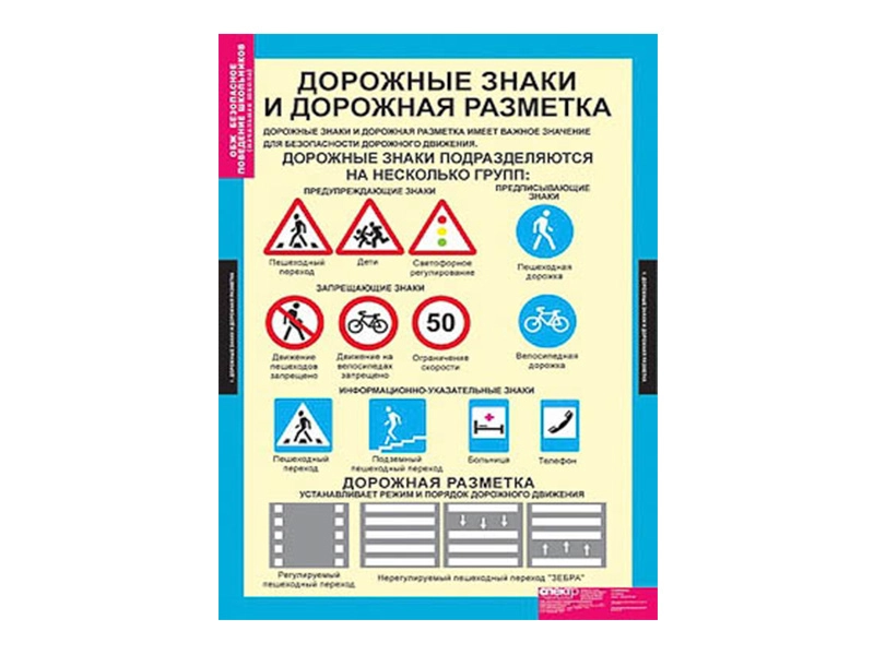 Наглядные таблицы по безопасности для школьника, 68×98 см