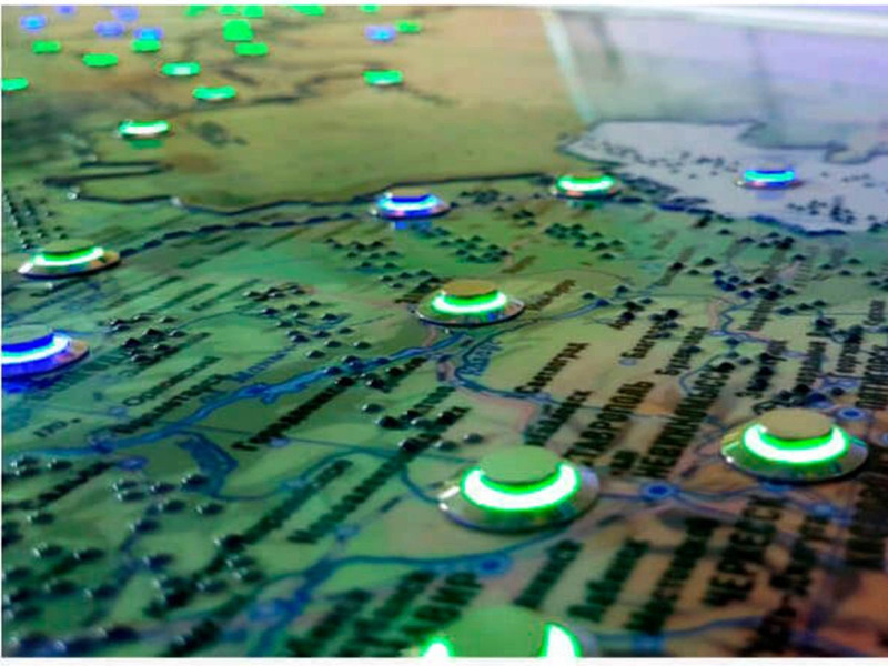 Рельефная тактильная карта России 204×124×5 см на стойке для детей с ОВЗ