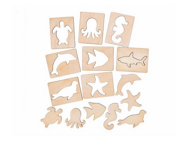 Набор трафаретов «Морские обитатели», 10×7,5 см