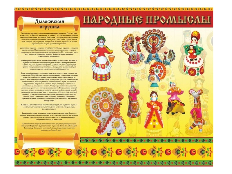 Обучающий стенд «Дымковская игрушка» (народные промыслы)
