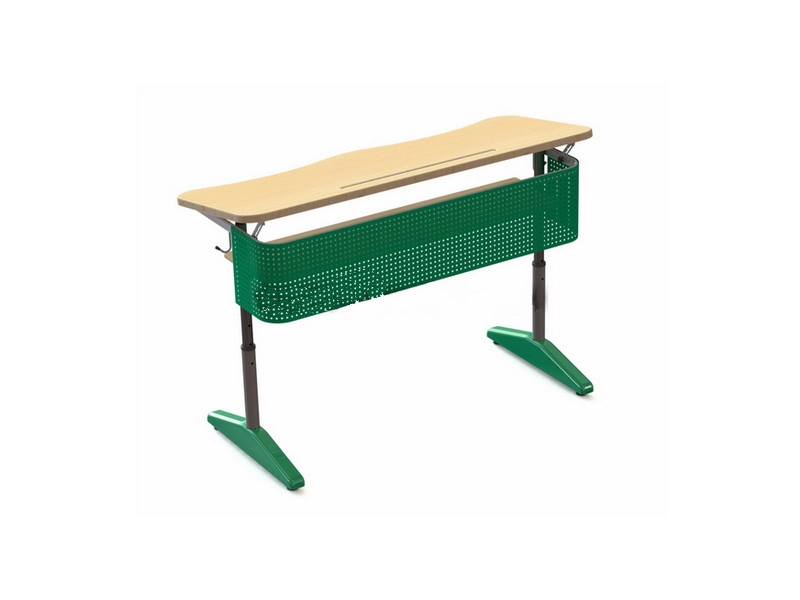 Регулируемая парта на двоих с наклоном столешницы