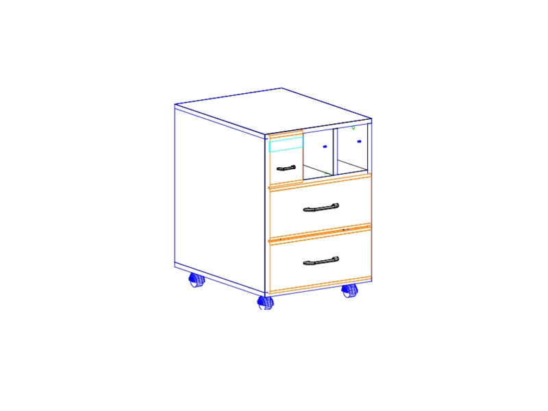 Тумба для формуляров 466×500×719 мм, 3+2 ящика