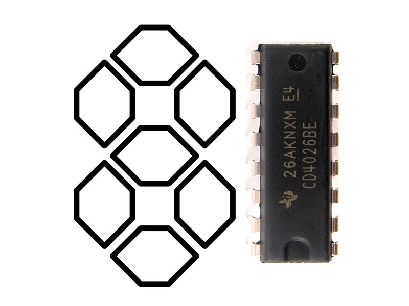 Микросхема СD4026 AMP-X044 — счётчик для 7‑сегмента