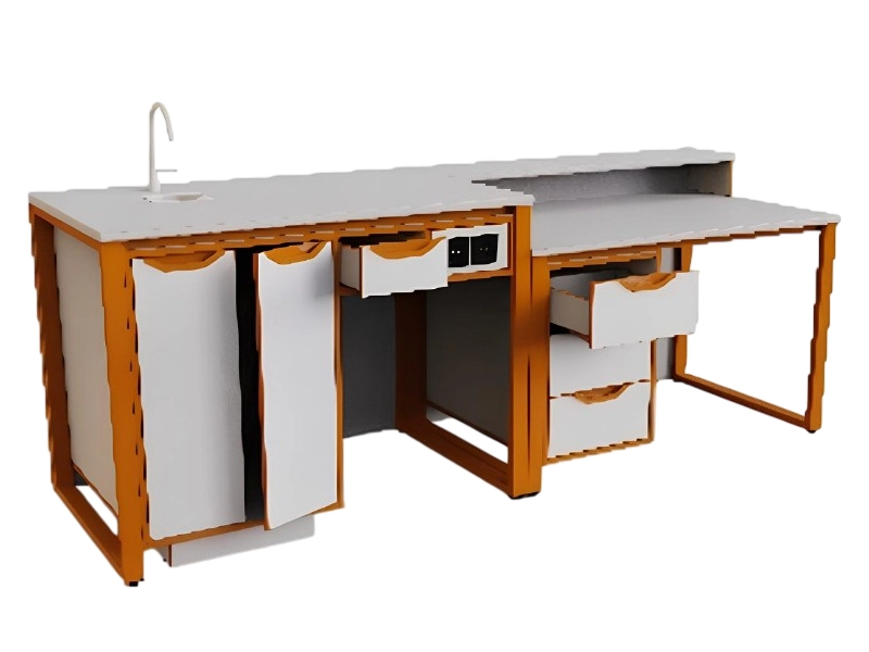 Стол для кабинета биологии с сантехникой, ЛДСП 26 мм