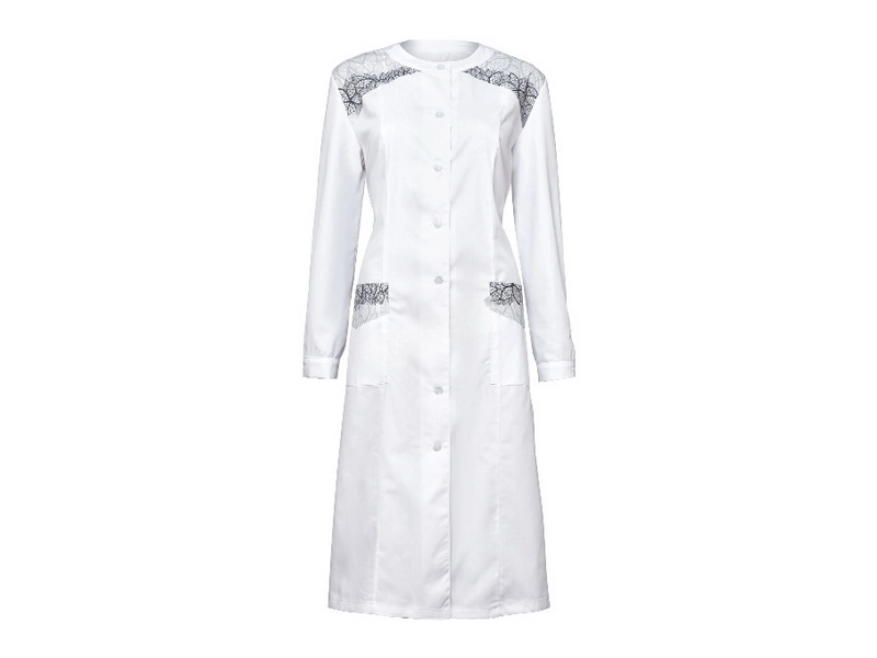 Халат модель 78-S, белый — элегантный вариант для медперсонала