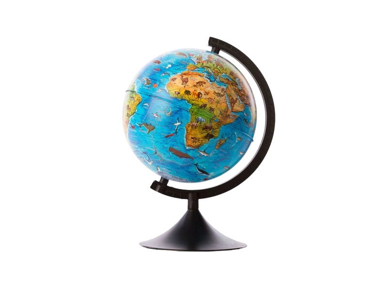 Зоогеографический глобус Классик, 210 мм