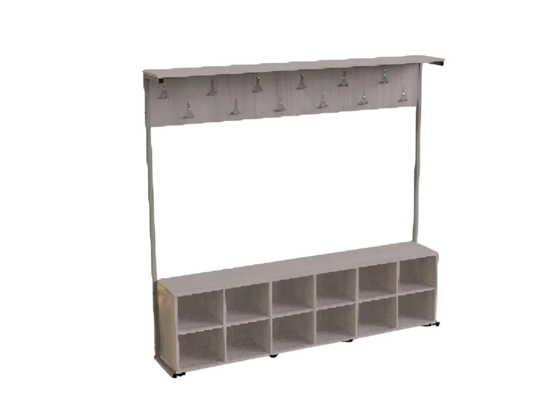 Односторонняя вешалка с тумбой — 12 посадочных мест