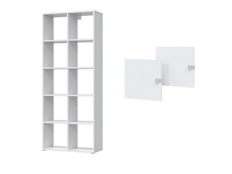 Стеллаж 10 секций + 4 фасада, белый для кабинета