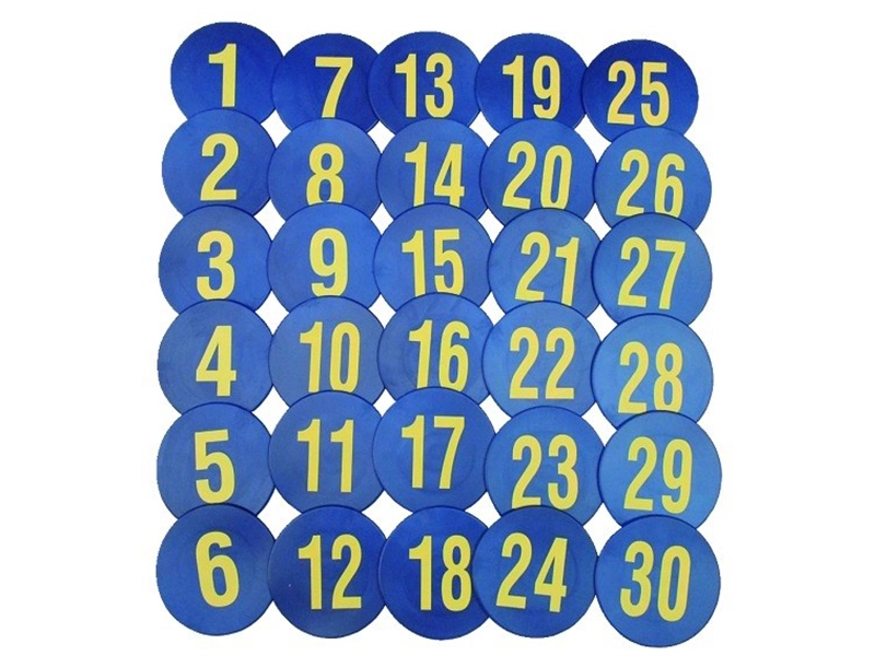 Набор резиновых дисков с номерами, 30 шт., 125 мм