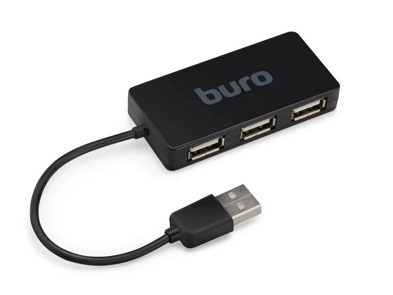 Buro BU-HUB4-U2.0-Slim, USB 2.0 хаб (чёрный)