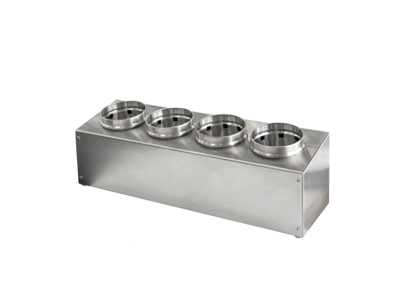 Емкость для столовых приборов 4 отделения, нерж. 0.8 мм