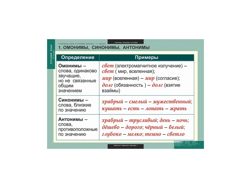 Комплект учебных таблиц "Русский язык" 11 класс, 68×98 см