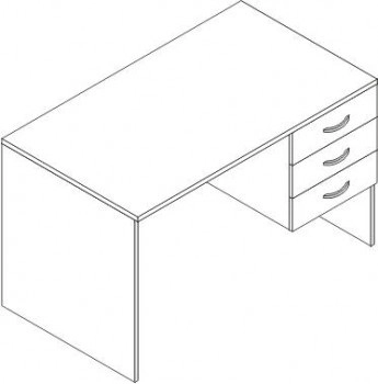 Преподавательский стол с 3 ящиками, бук