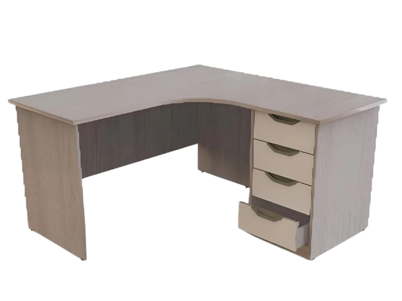 Письменный угловой стол АЛКМ-Препод-01 с 4 ящиками