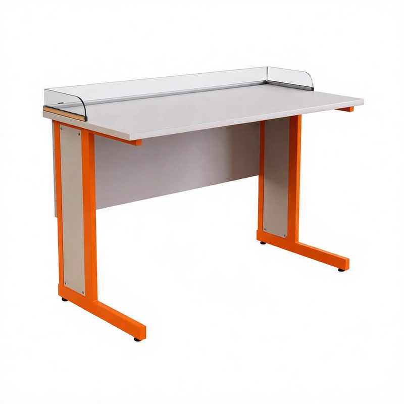 Стол ученический прямоугольная труба (зашивка и экран из ДСП) борт Оргстекло