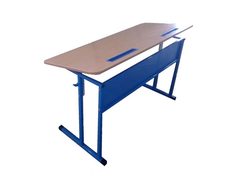 Двухместный школьный стол с перфорированным фронтоном