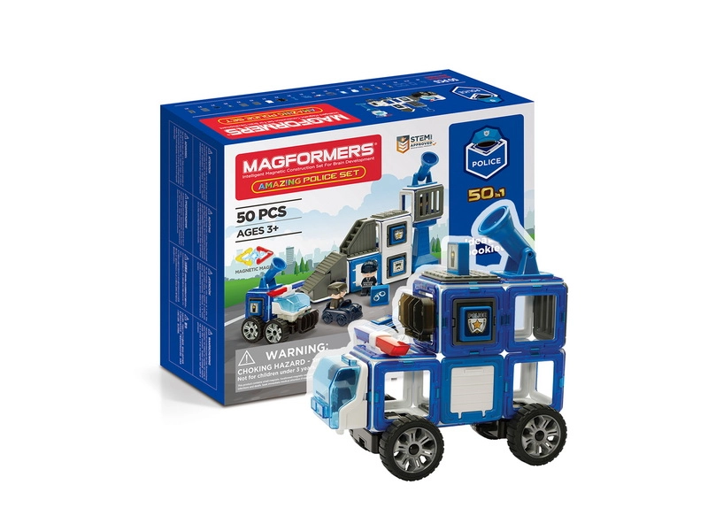 Магнитный конструктор MAGFORMERS Police Set, 50 элементов