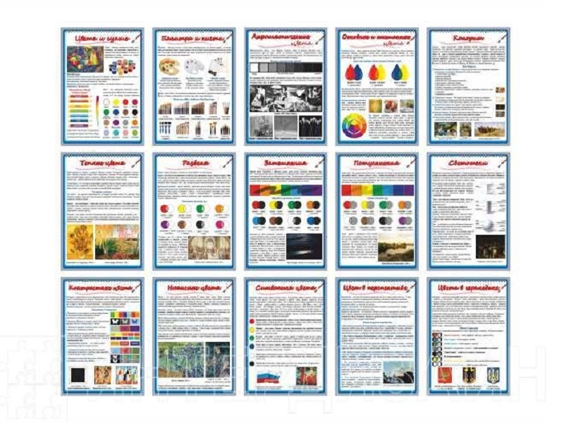 Набор стендов ИЗО для школьного кабинета