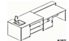 Демонстрационный стол с мойкой 2400х750х900