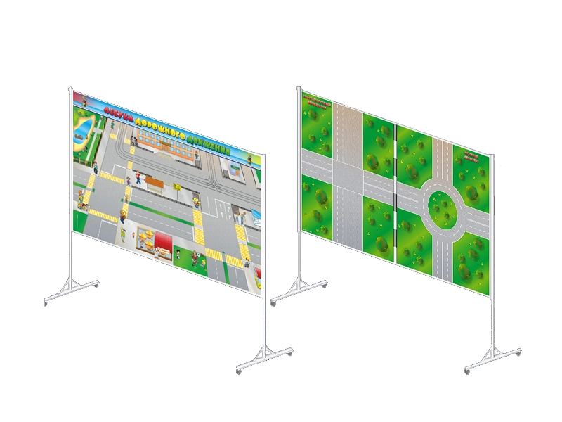 Двухсторонняя магнитно-маркерная доска "Азбука дорожного движения" (на разборной стойке)