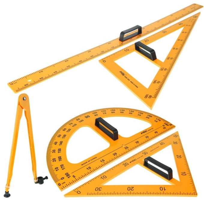 Чертежный набор для классной доски (5 предметов)