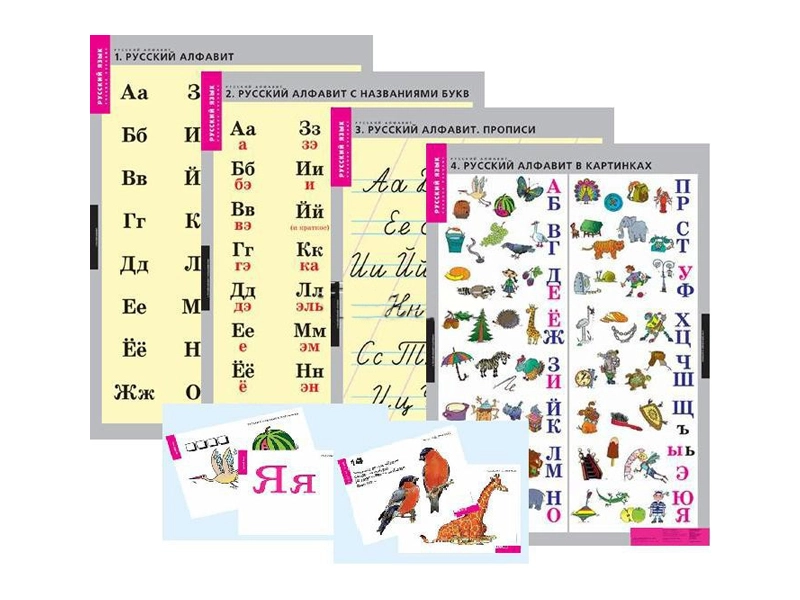 Набор Русский алфавит — 224 карточки для класса