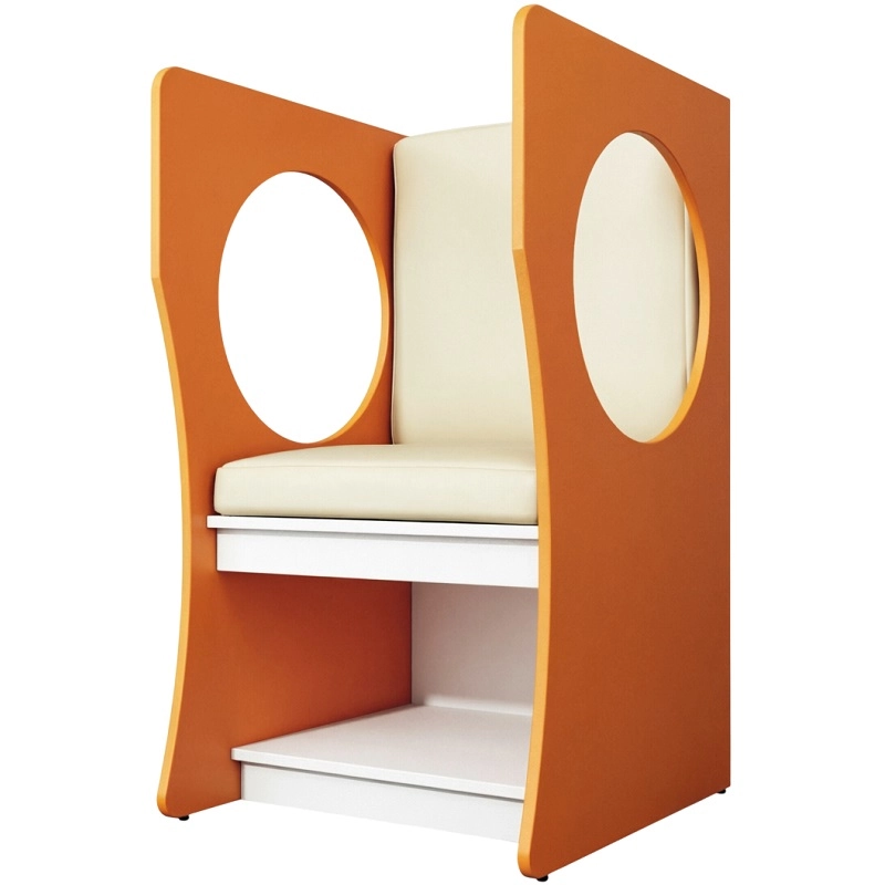 Кресло, 550х590х1000 мм (оранжевый/белый)