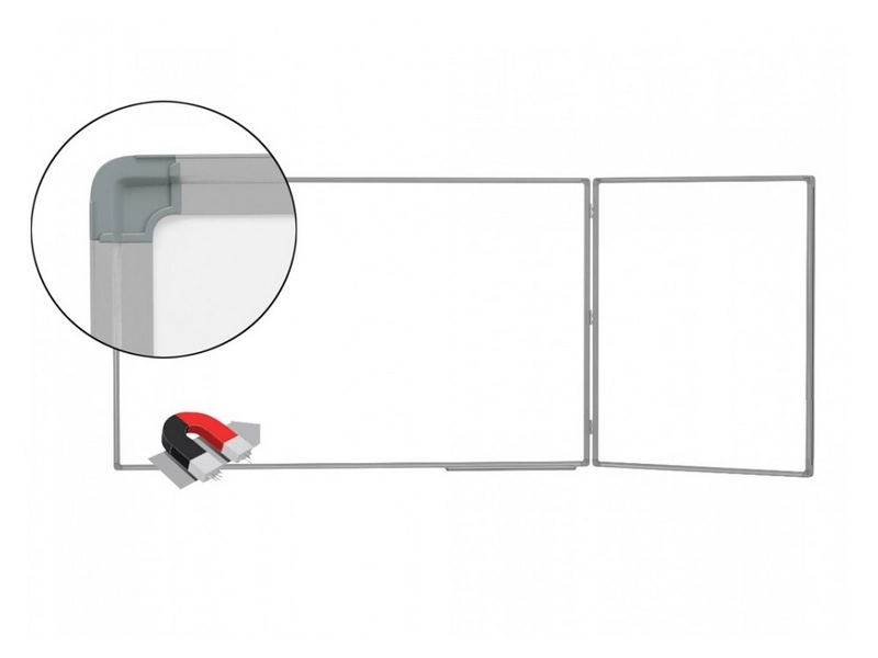 Двухэлементная маркерная доска 100 х 225 см — алюминиевый профиль
