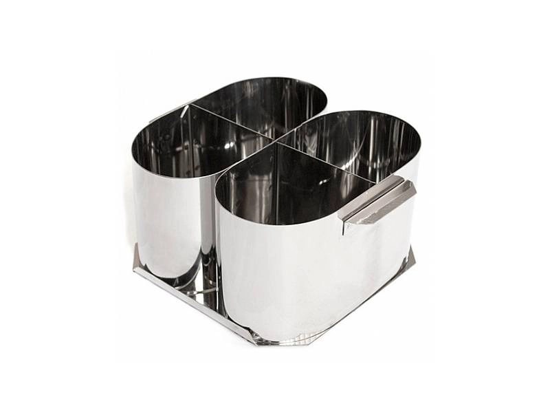 Подставка для приборов 4 отделения из нержавейки