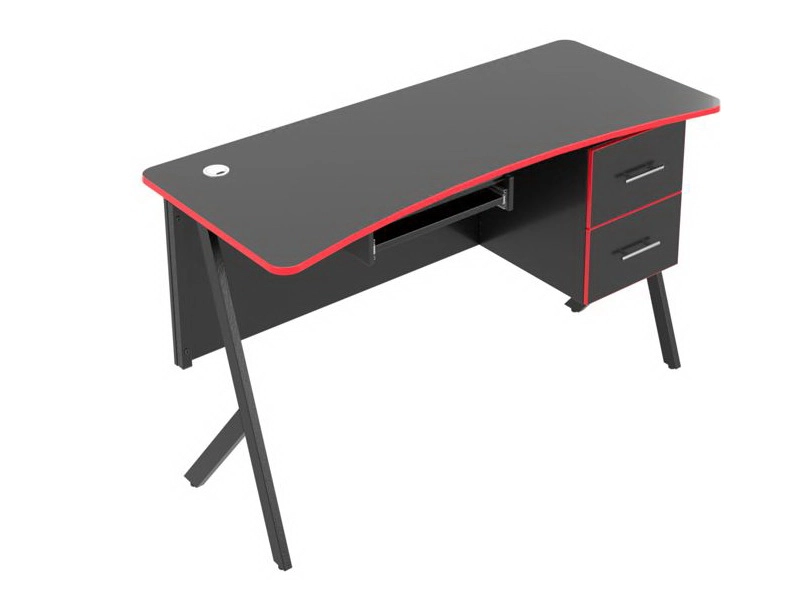 Стол для компьютера с тумбой на металлическом каркасе