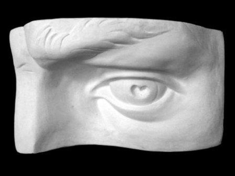 Модель из гипса — левый глаз