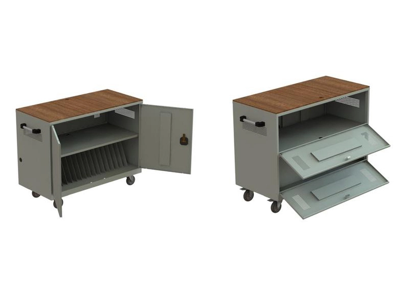 Мобильная тележка для 18 ноутбуков, светло-серая