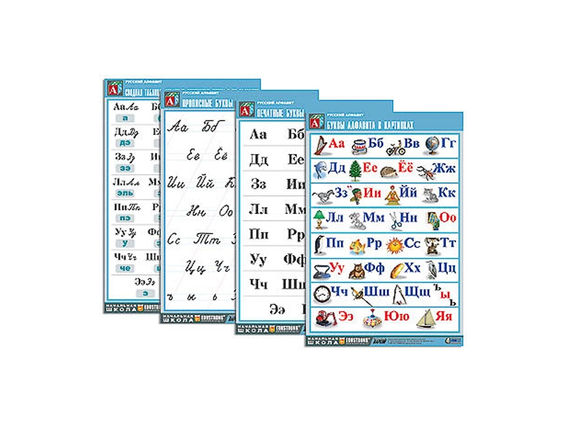 Русский алфавит — наглядные таблицы A1, матовая ламино