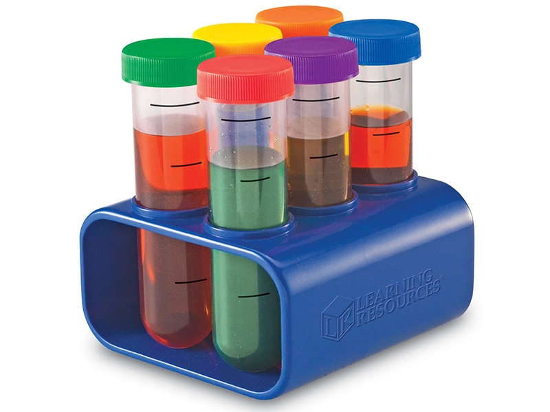 Пробирки детские 6 шт. на штативе, длина 15 см