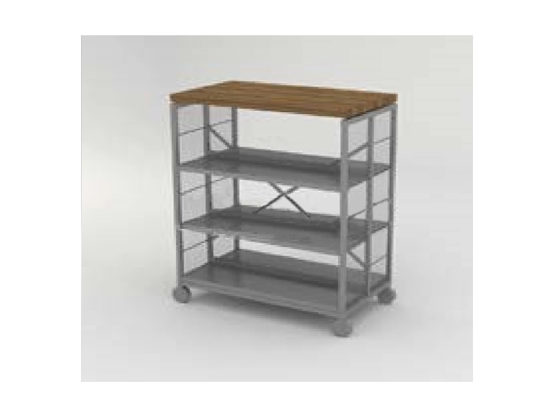 Мобильный стеллаж двухсторонний, 3 полки