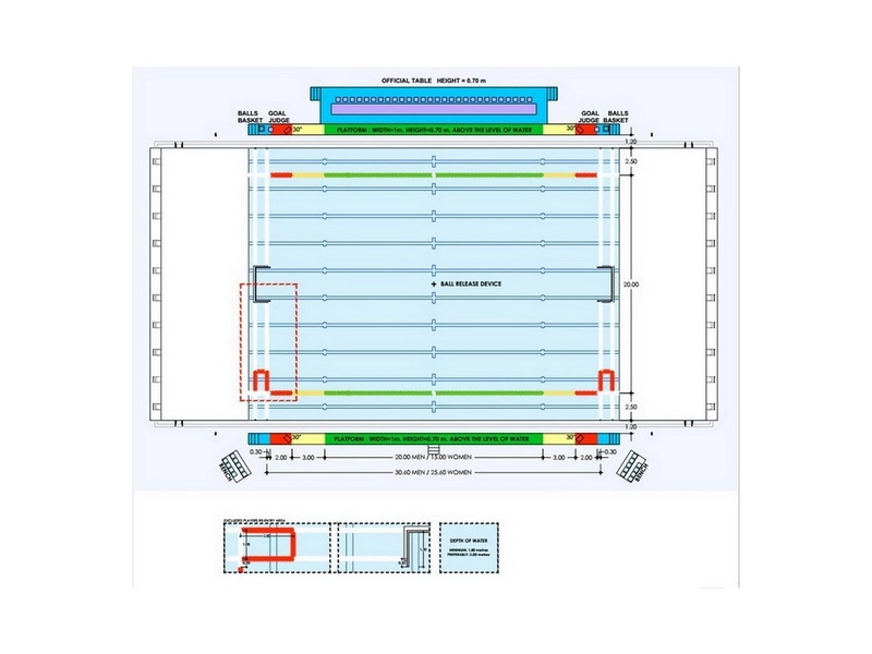 Соревновательная разметка поля 20x30 м (комплект на тросе)